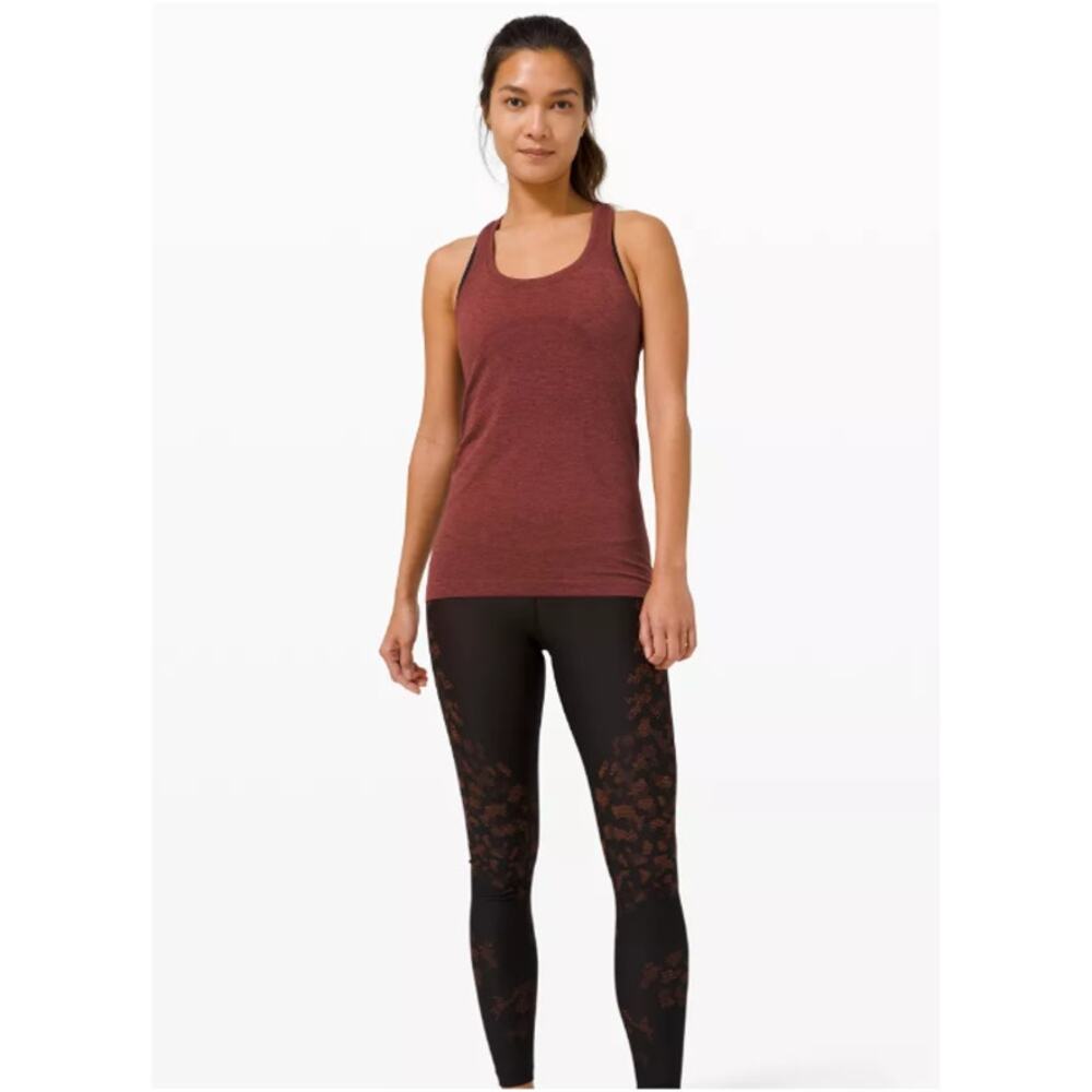 Lululemon Swiftly Tech Racerback 2.0 Rust Orange Formfitting Gym Womens Size 2